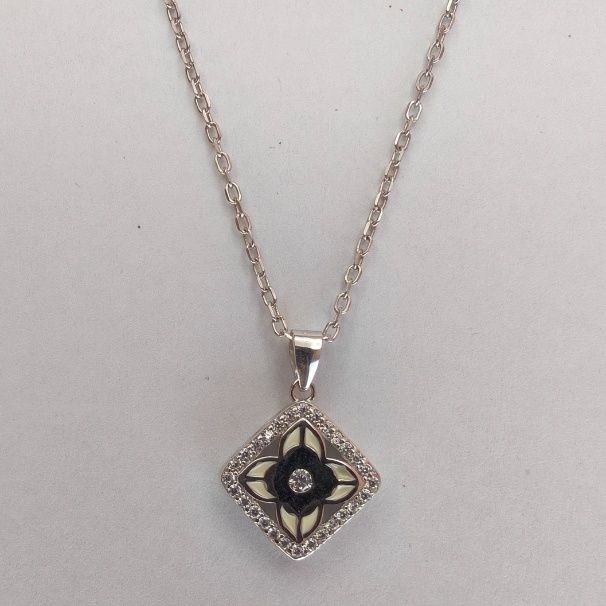 925 Sterling Silver Floral Charm Pendant Chain for Women