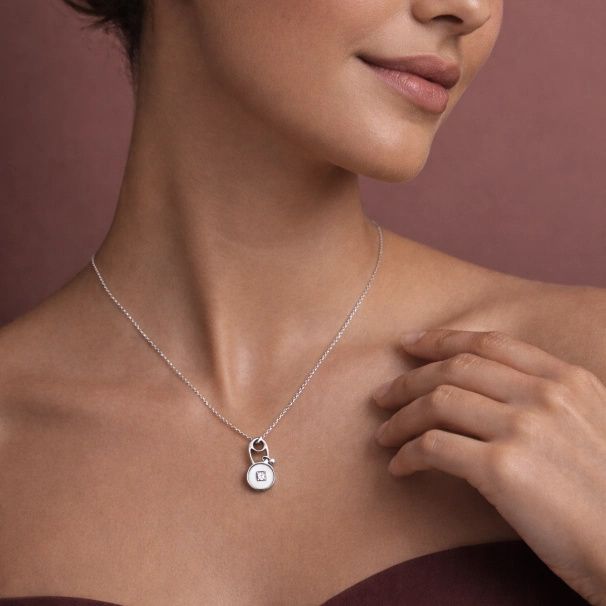 Adjustable Blue Crystal Clover Pendant Necklace for Women