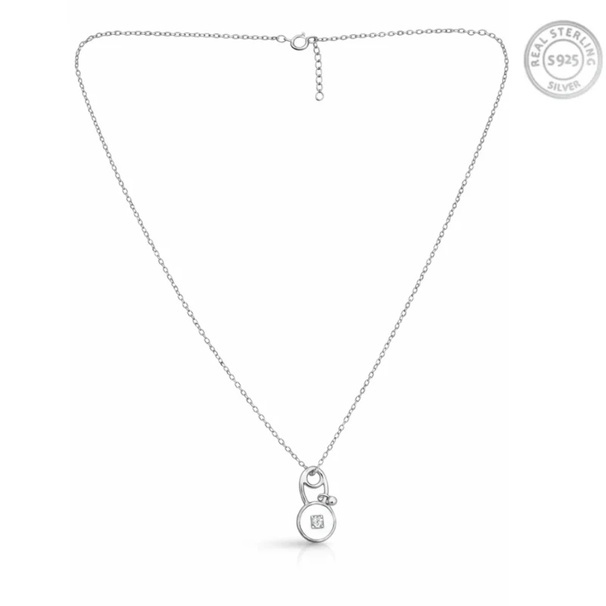 Adjustable Blue Crystal Clover Pendant Necklace for Women