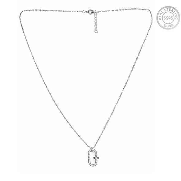 Adjustable Blue Crystal Pendant Necklace For Women