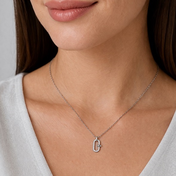 Adjustable Blue Crystal Pendant Necklace For Women