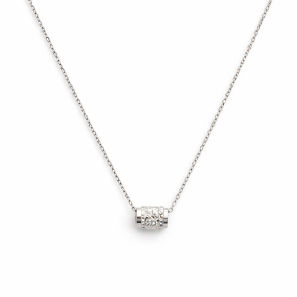 Minimalist Multi-Ring Slider Necklace – 92.5 Sterling Silver Dainty Chain with Triple Polished Bead Pendant