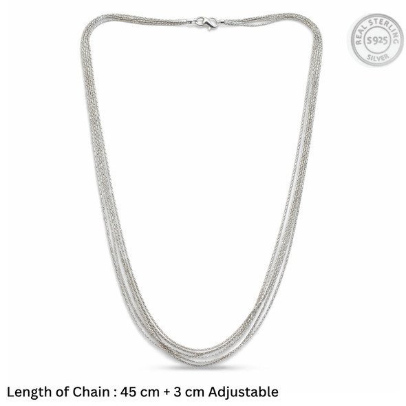 Multi-Strand Liquid Silver Layering Necklace – 92.5 Sterling Silver Five-Tier Fine Link Statement Chain