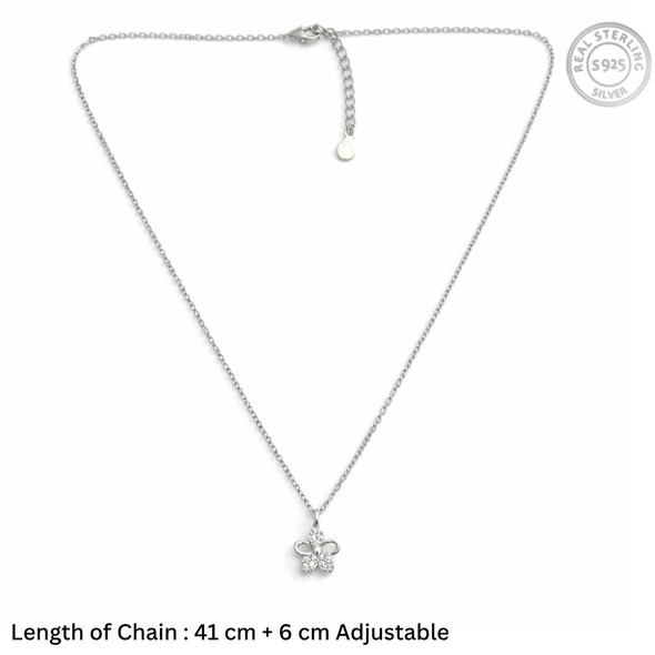 Sparkling Petal Flower Necklace – 92.5 Sterling Silver For Women