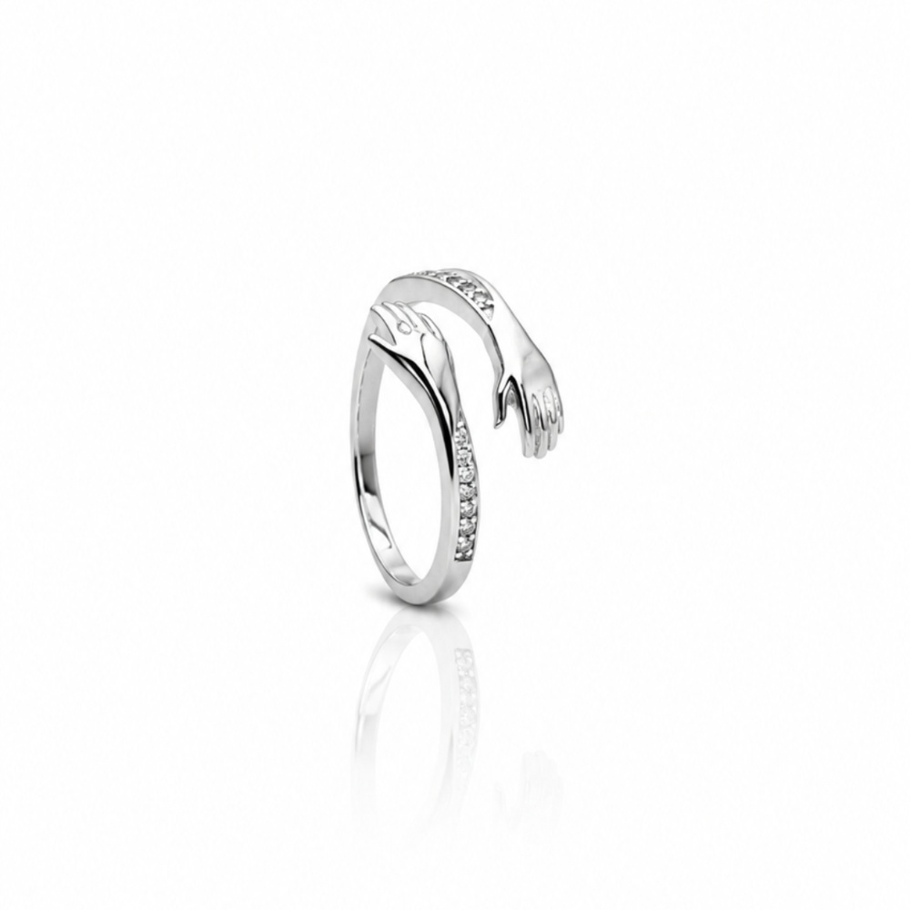 925 Silver Hand Hug Ring
