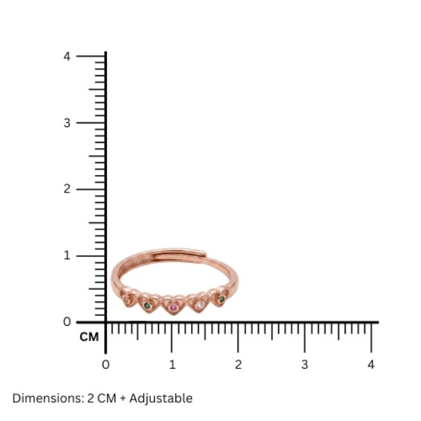 Adjustable Multicolor Crystal Wave Ring for Women