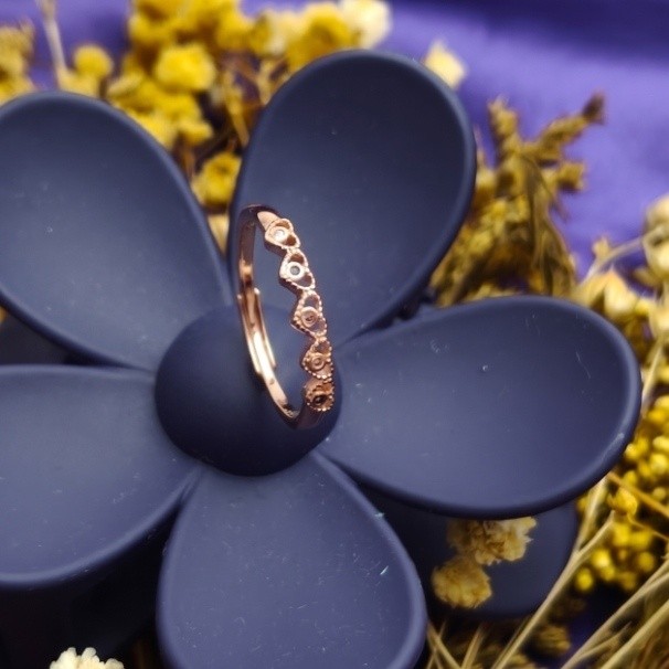 Adjustable Multicolor Crystal Wave Ring for Women
