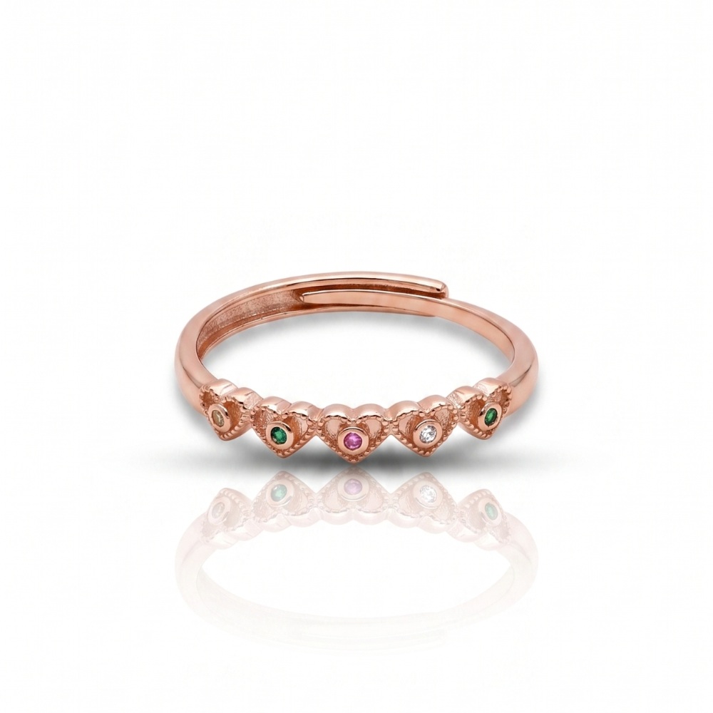 Alegant Rosegold Ruby cz 925 Silver Ring