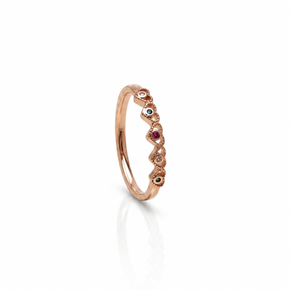 Alegant Rosegold Ruby cz 925 Silver Ring