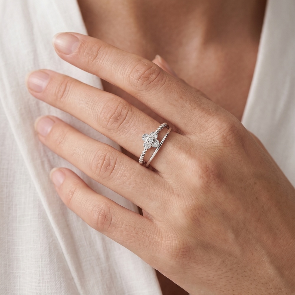 Blooming Flower Ring 925 Silver