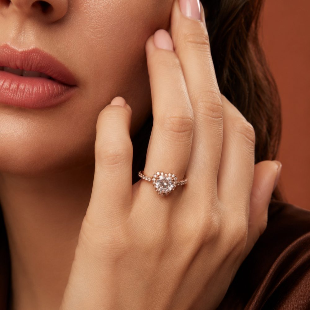 Classic Heart Soltaire 925 Silver Ring