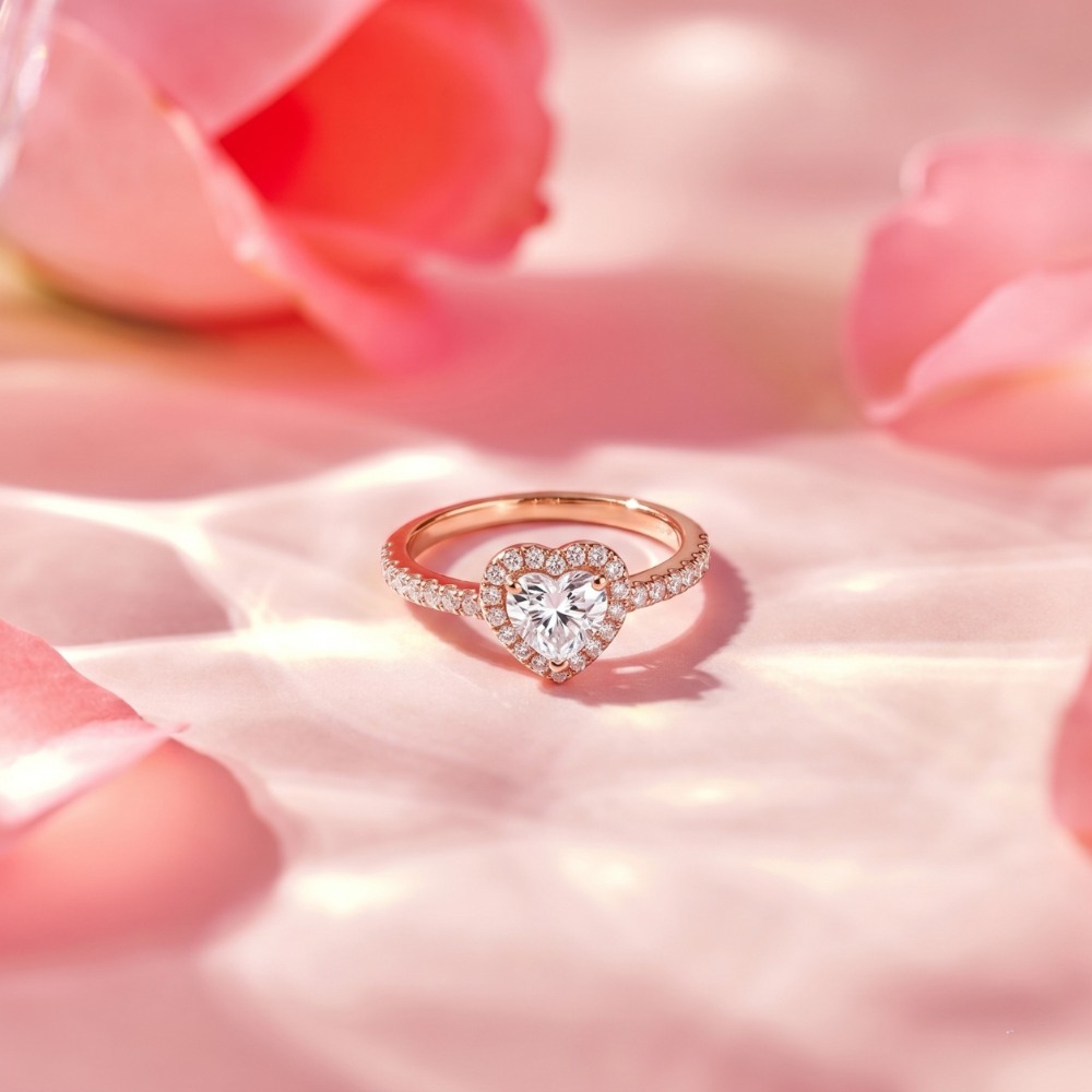 Classic Heart Soltaire 925 Silver Ring