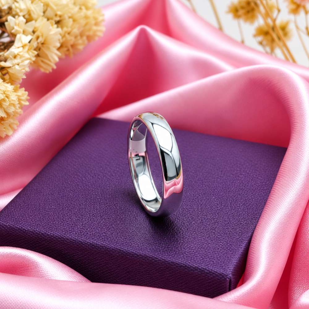 Classic High Polish Band 925 Silver Ring