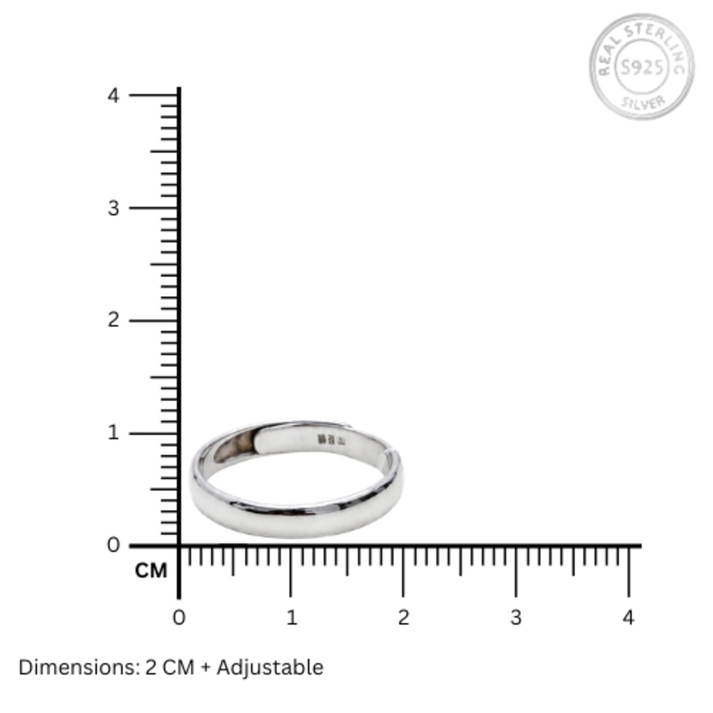 Classic High Polish Band 925 Silver Ring