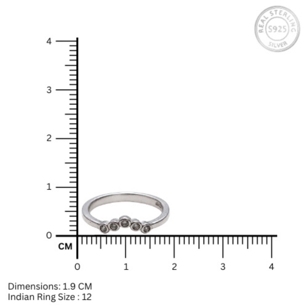 Classy CZ Twist 925 Silver Ring