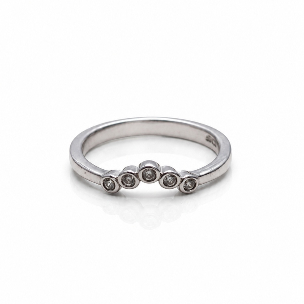 Classy CZ Twist 925 Silver Ring