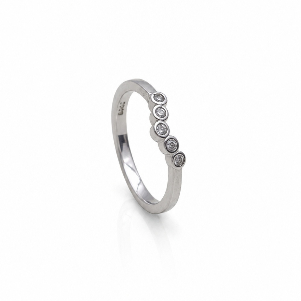 Classy CZ Twist 925 Silver Ring
