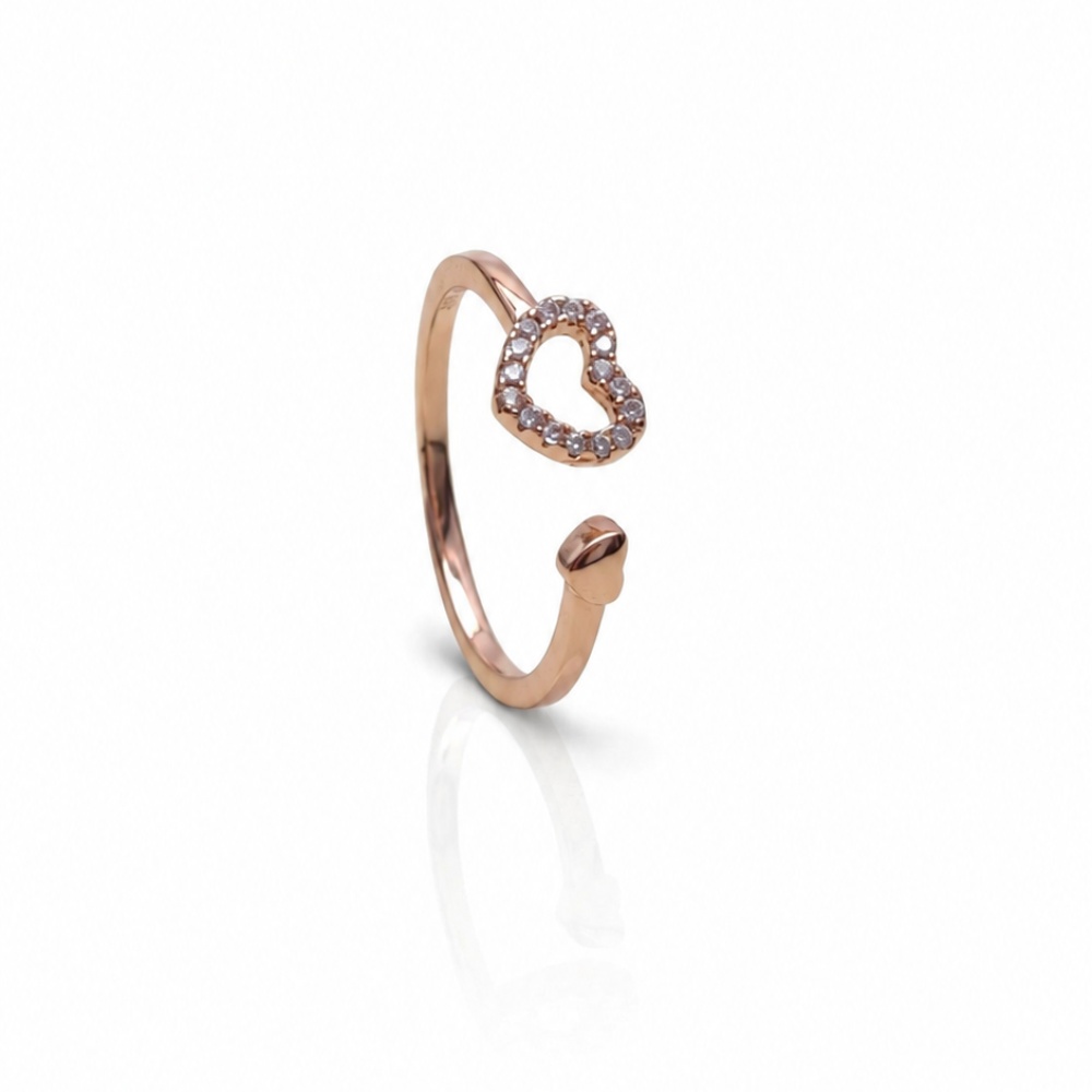 Rosegold Heart 925 Silver Ring