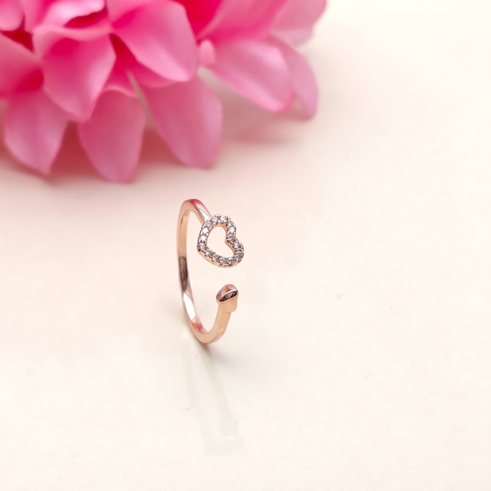 Rosegold Heart 925 Silver Ring