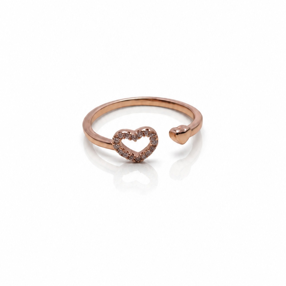 Rosegold Heart 925 Silver Ring