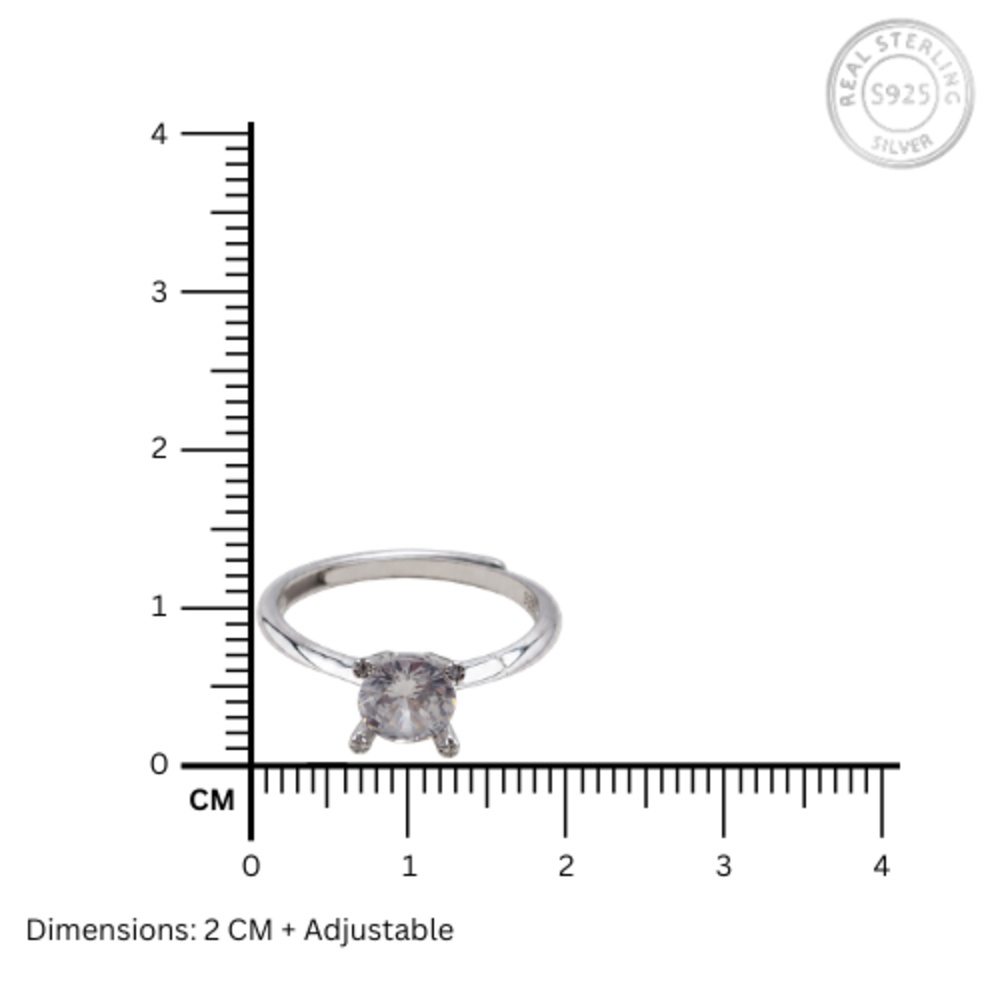 Cushion Cut Solitaire 925 Silver Ring