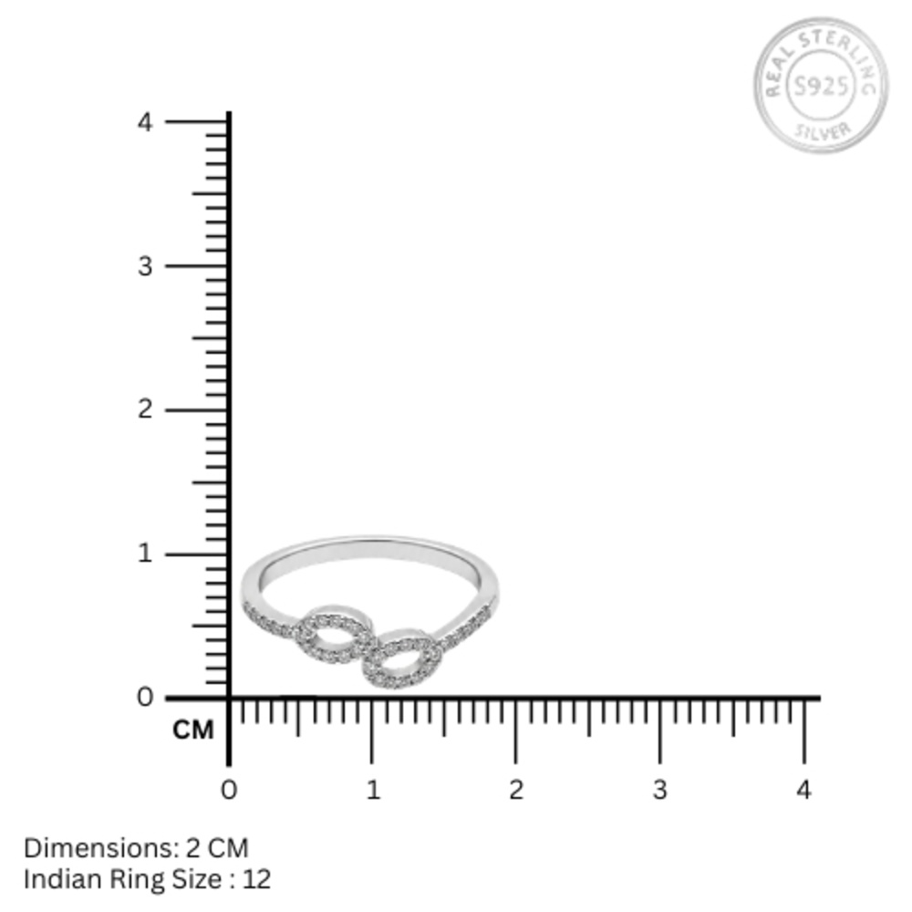 Infinity Sparkle Twist 925 Silver Ring