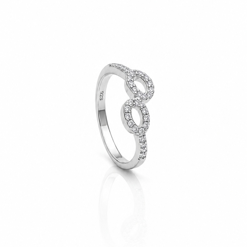 Infinity Sparkle Twist 925 Silver Ring