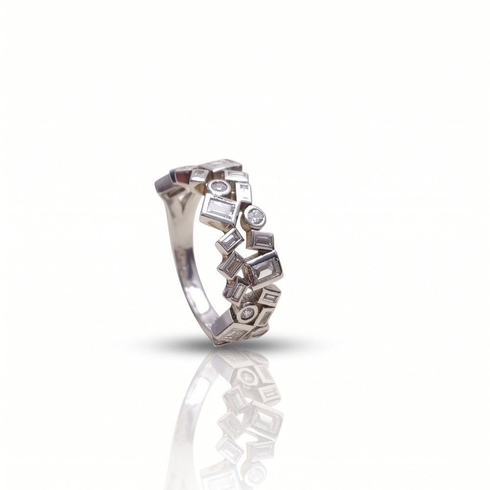 925 Silver Geomatric Link Ring