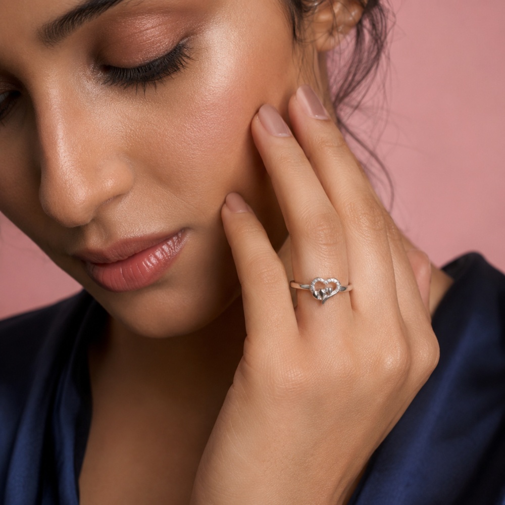 Open Heart 925 Silver Ring
