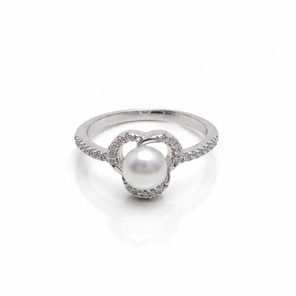 Pearl Halo 925 Silver Ring