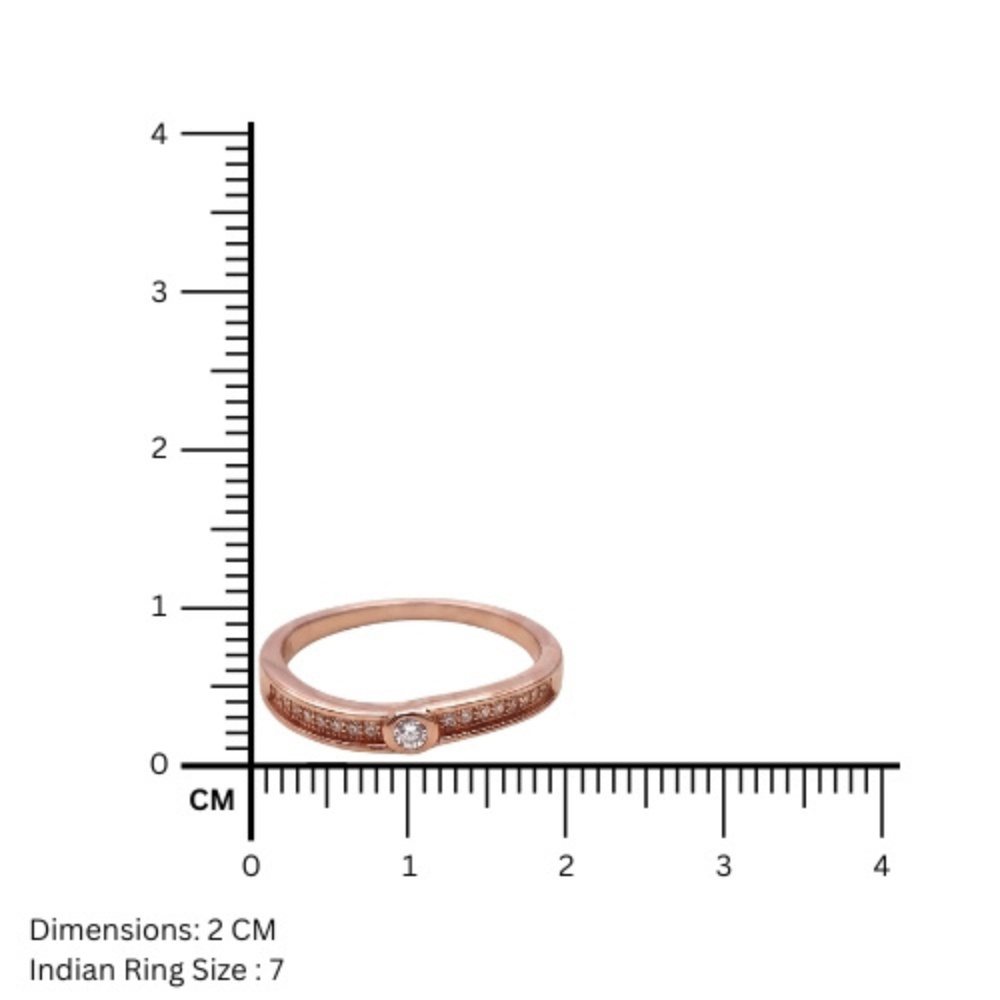 Elegant Rosegold Diamond 925 Silver Ring