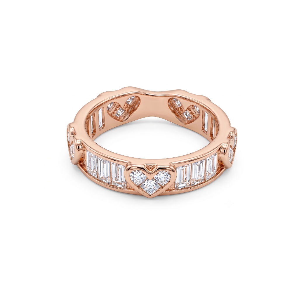 Rosegold Heart 925 Silver Band