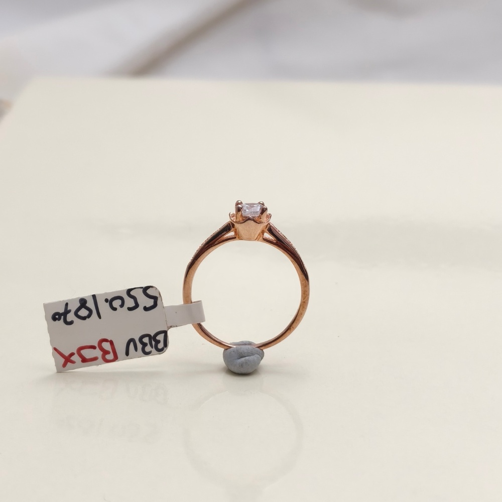 Rosegold Round Solitaire Sparkle Ring