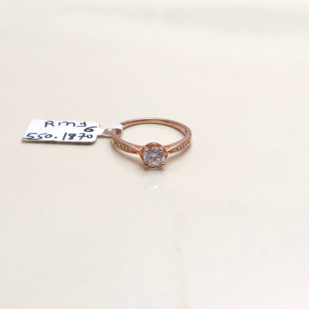 Rosegold Round Solitaire Sparkle Ring