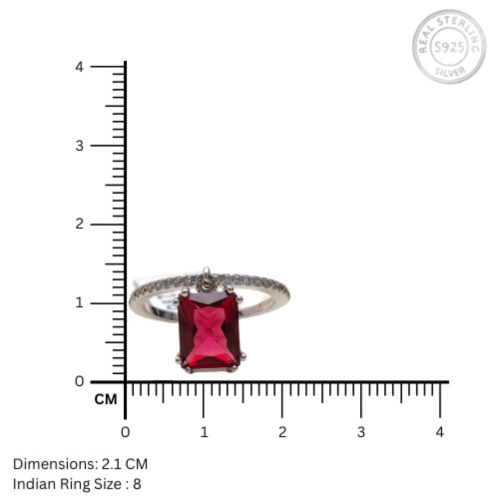 Royal Ruby CZ Ring 925 Silver