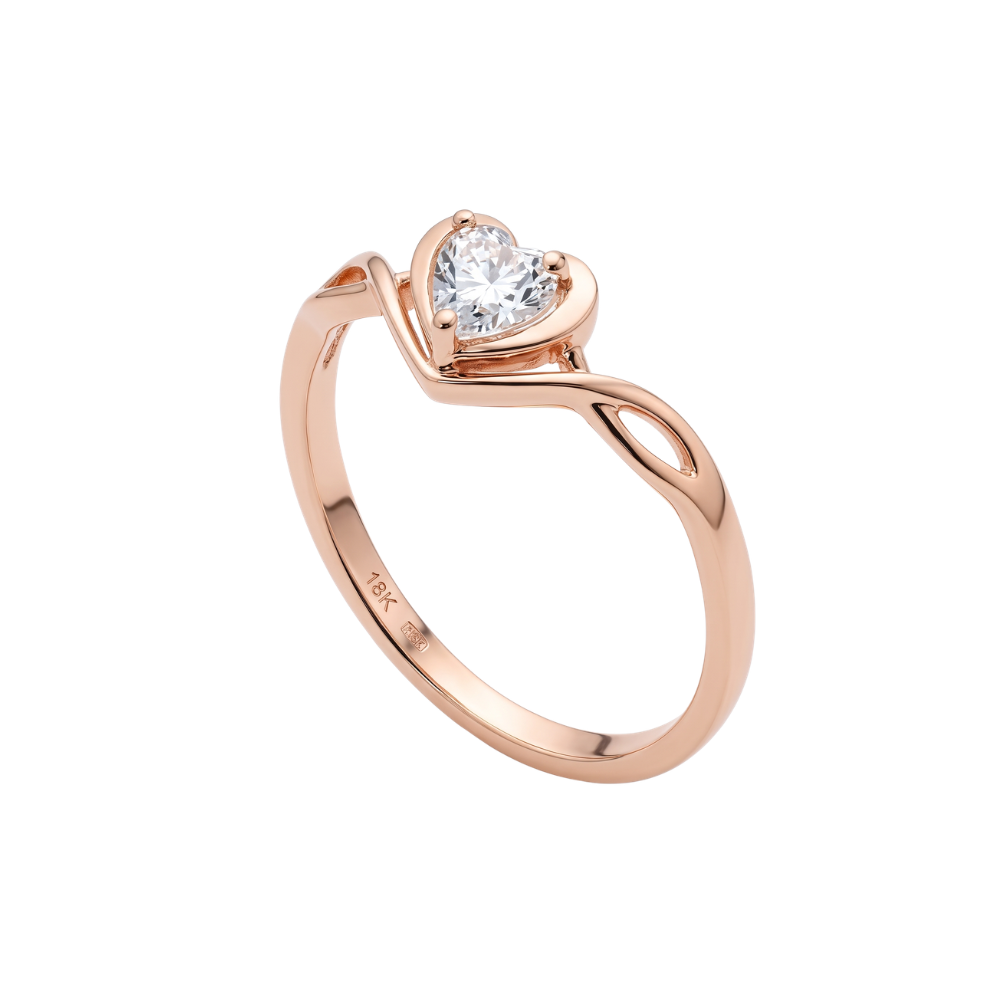 Solitaire Heart Diamond Finger Ring