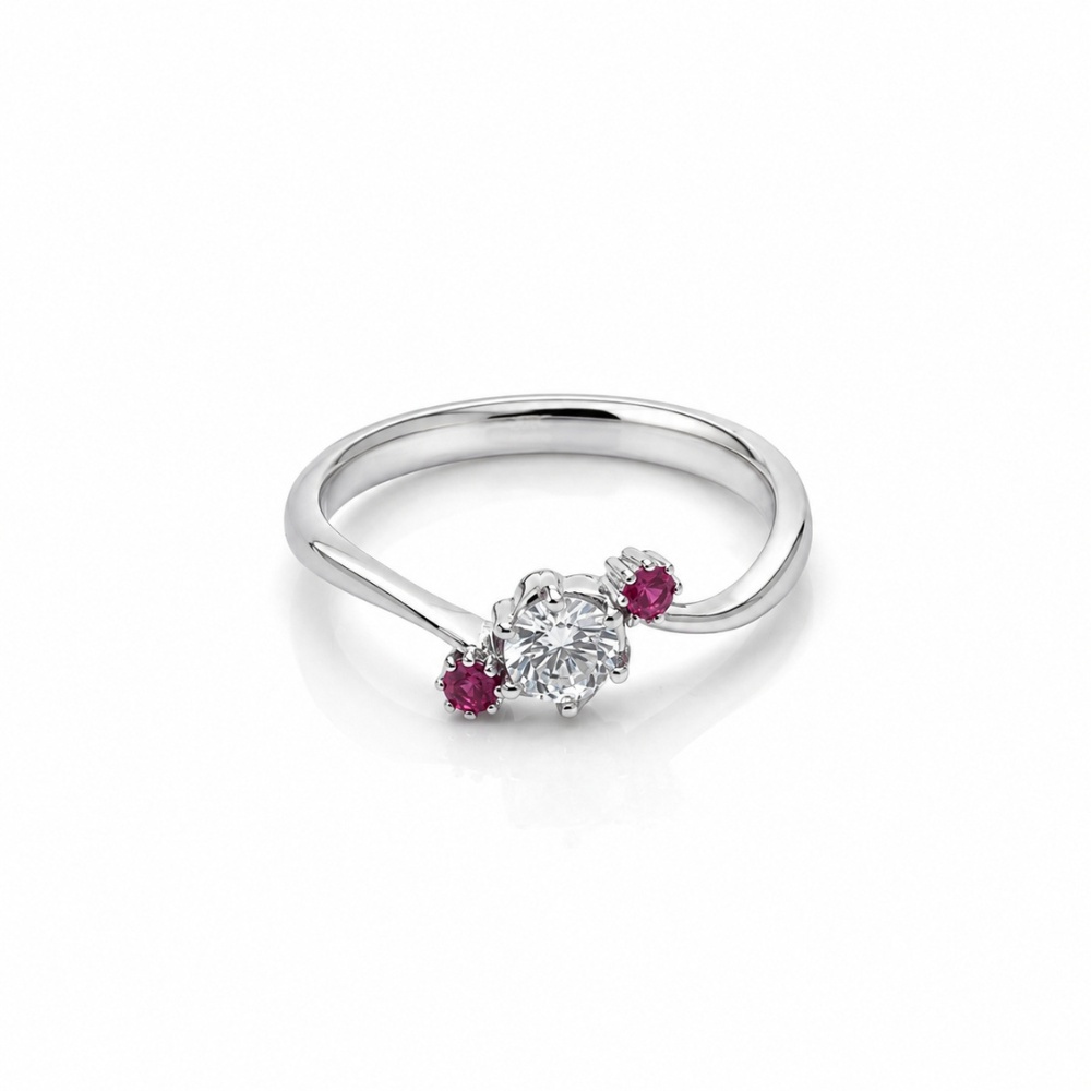 Pink Stone Solitaire 925 Silver Ring
