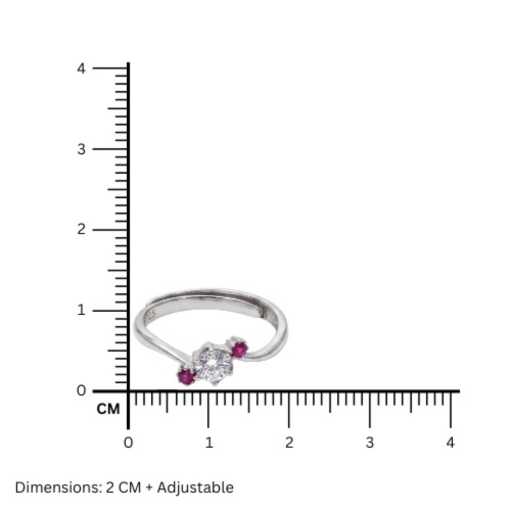 Pink Stone Solitaire 925 Silver Ring