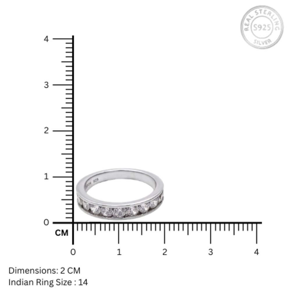 Timeless CZ Stone Band 925 Silver Ring