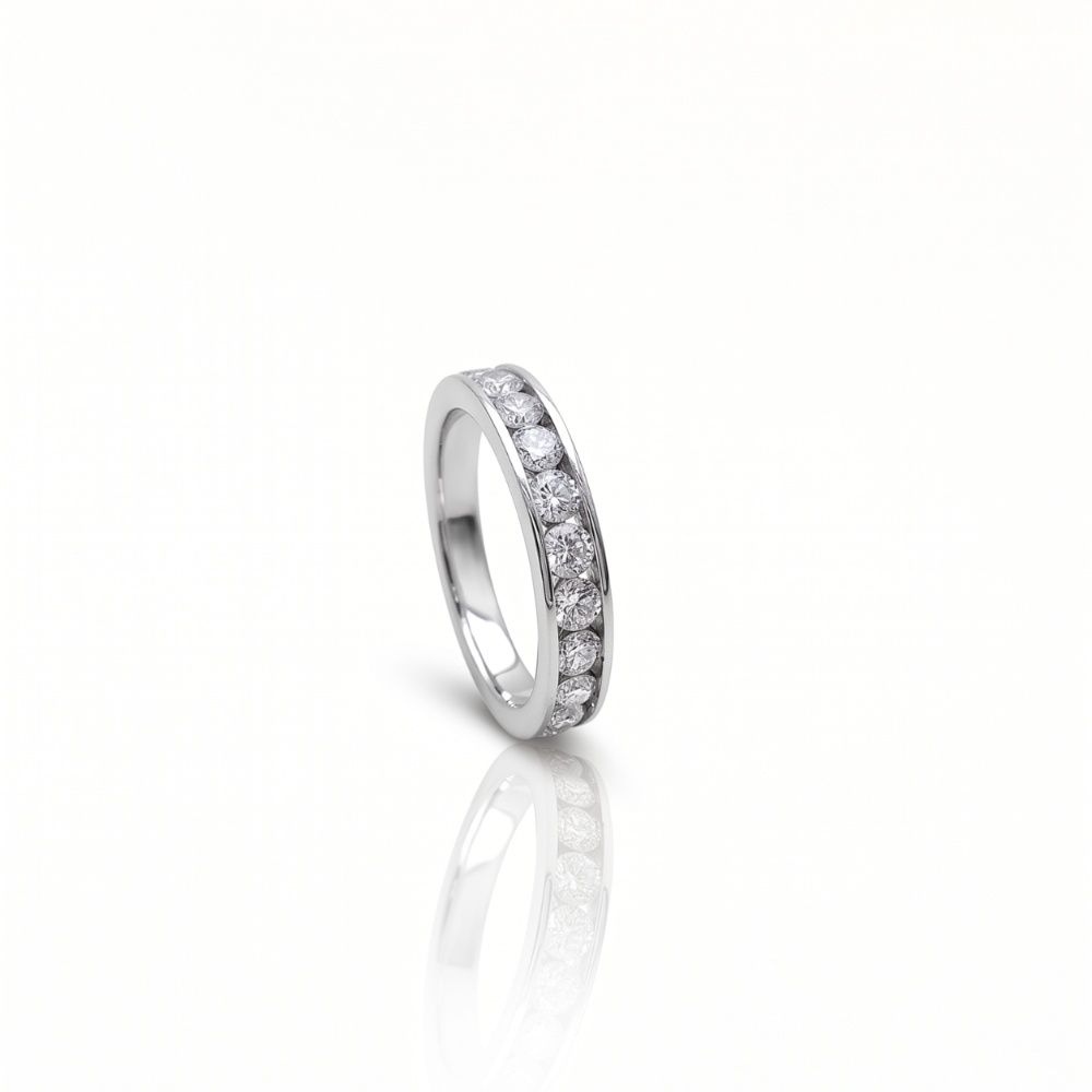 Timeless CZ Stone Band 925 Silver Ring
