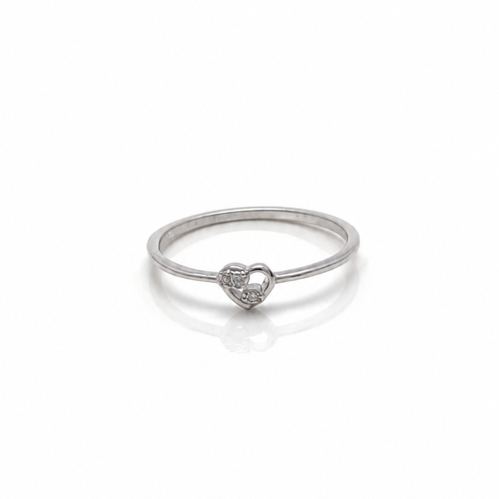 Tiny Heart Charm 925 Silver Ring