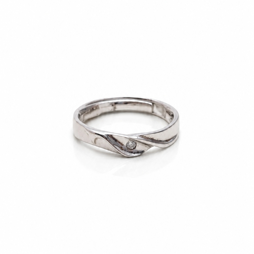Twisted CZ 925 Silver Ring