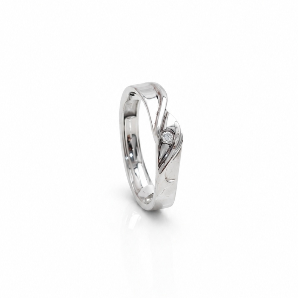 Twisted CZ 925 Silver Ring