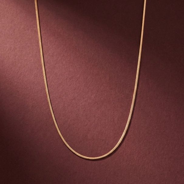Gold Sleek Snake Chain – Gold Plated 92.5 Sterling Silver Minimalist Fluid Link Necklace