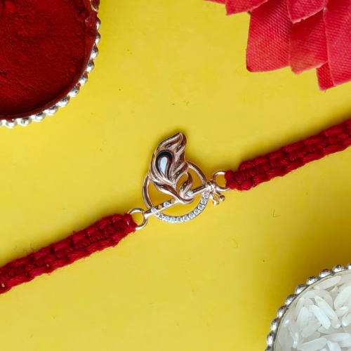 Divine Morpankh Bansuri 925 Sterling Silver Rakhi for Brother – Premium Designer Rakhi