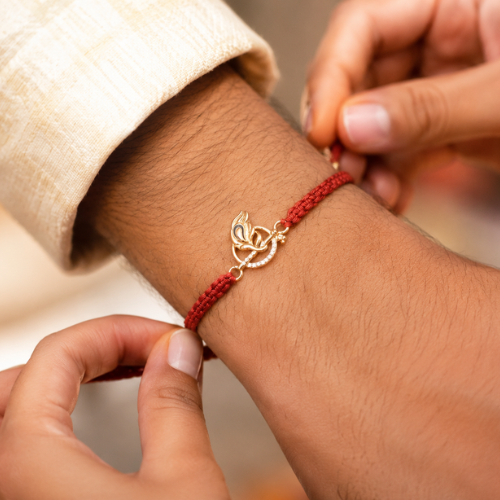 Divine Morpankh Bansuri 925 Sterling Silver Rakhi for Brother – Premium Designer Rakhi