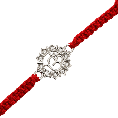 Divine Om Halo 925 Sterling Silver Rakhi for Brother – Premium Designer Rakhi