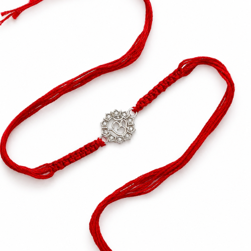 Divine Om Halo 925 Sterling Silver Rakhi for Brother – Premium Designer Rakhi