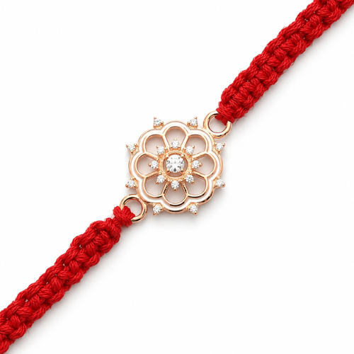 Radiant Floral Bloom 925 Sterling Silver Rakhi