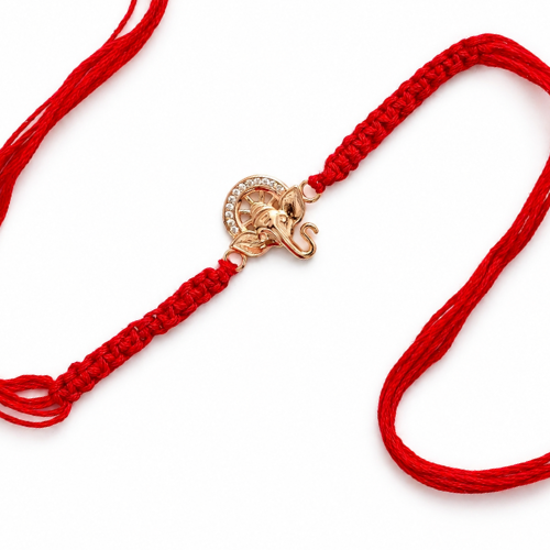 Divine Ganesha Halo 925 Sterling Silver Rakhi for Brother – Premium Designer Rakhi